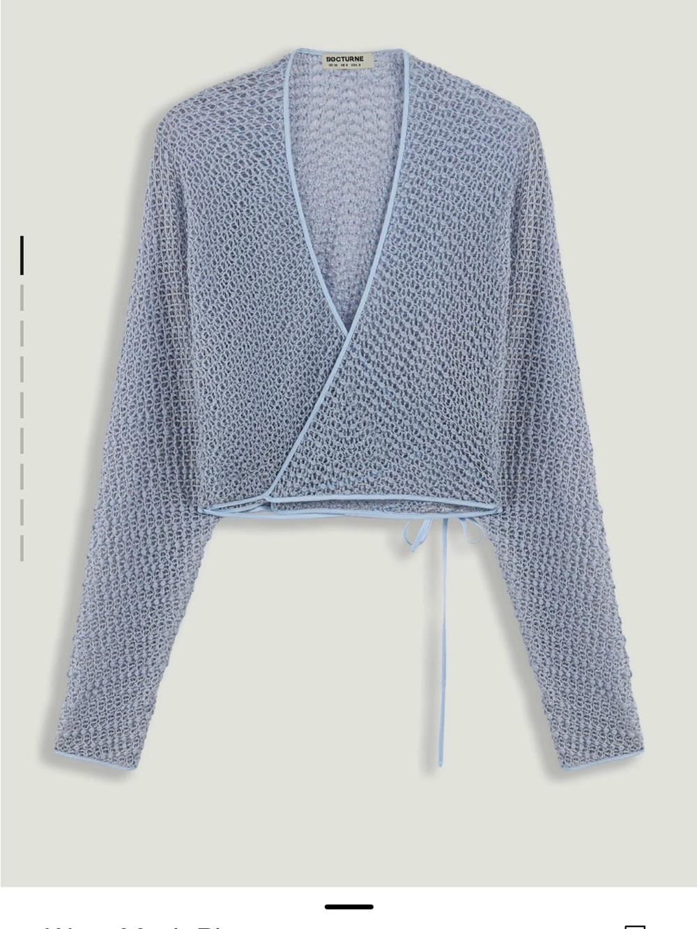 Cropped Wrap Cardigan Sweater - Light Blue